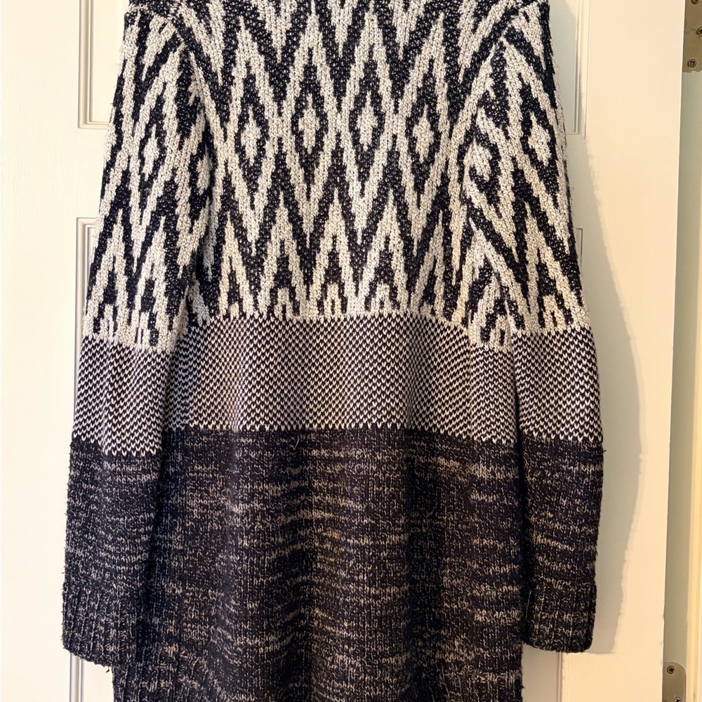 Lucky Brand Black and White Open Knit Cardigan - Picture 4 of 4